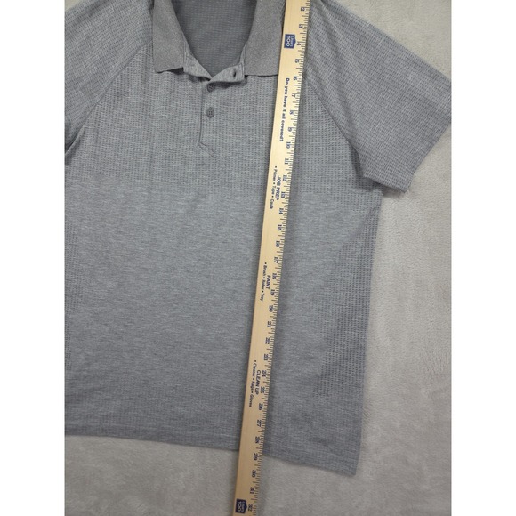 Lululemon Metal Vent Tech Polo Mens XL Short Sleeve Shirt Heathered Gray - Picture 4 of 8